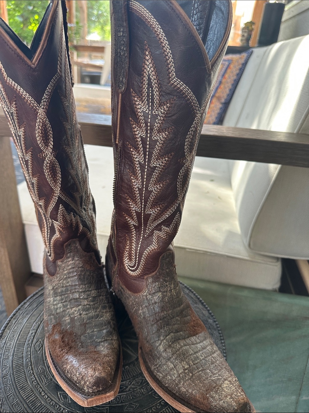 Lane distressed Burgundy/Brown Women’s Western Boots 7.5